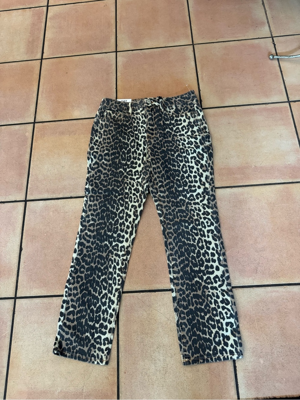 OAT New York Leopard Print Jeans - Beige/Black